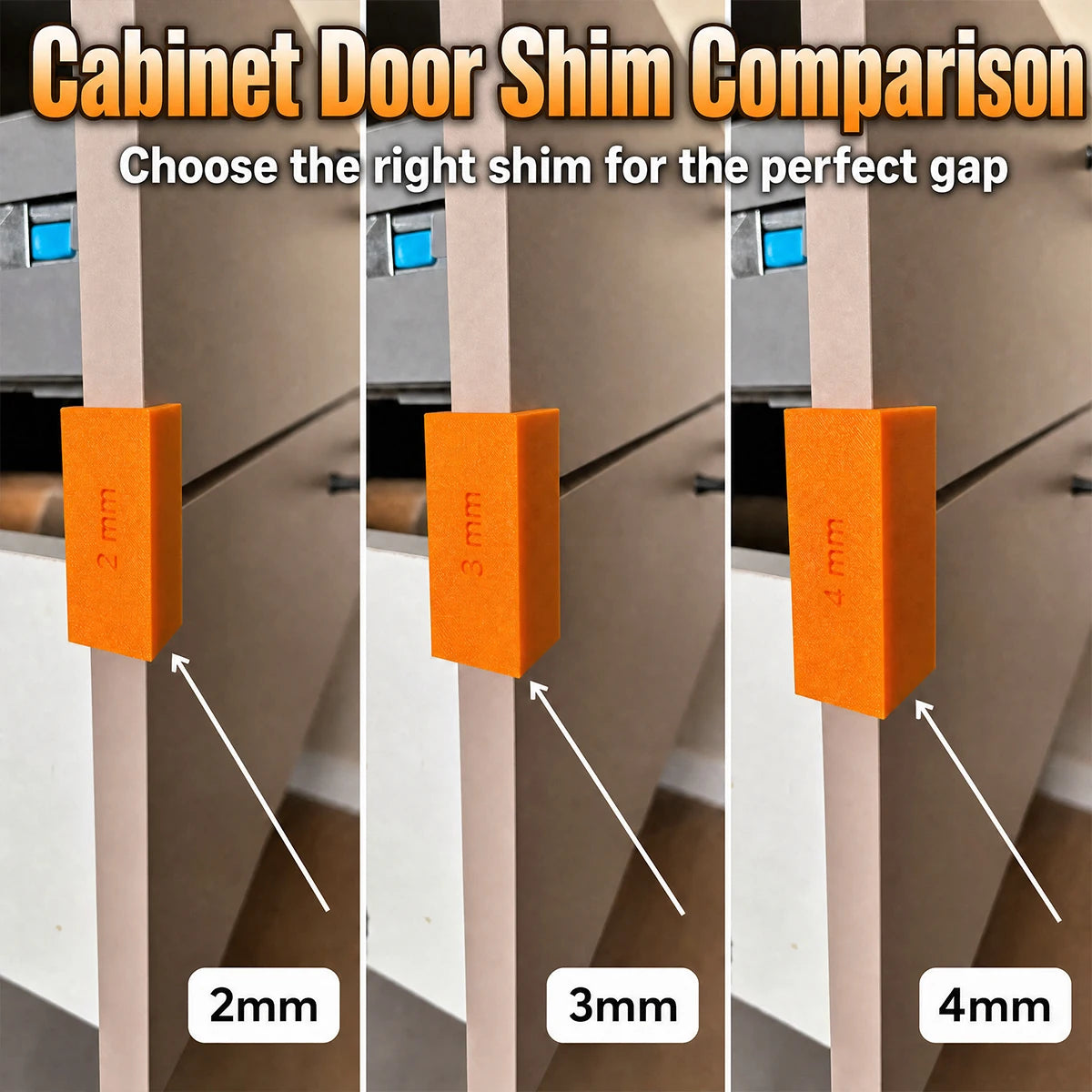 Cabinet Door Shim Spacer 2 3 Adjustable Wood Panel Gap Alignment
