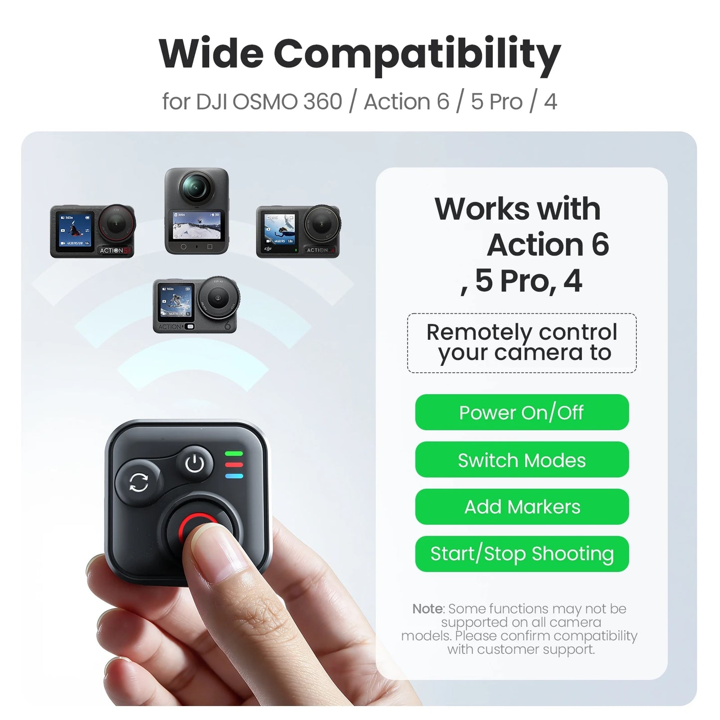 Remote Controller for DJI Osmo 360 Action 6/5 Pro/4 Action Camera 50-Meter Remote Control Range For Convenient Operation Peaceful Pleasures Health and Wellness