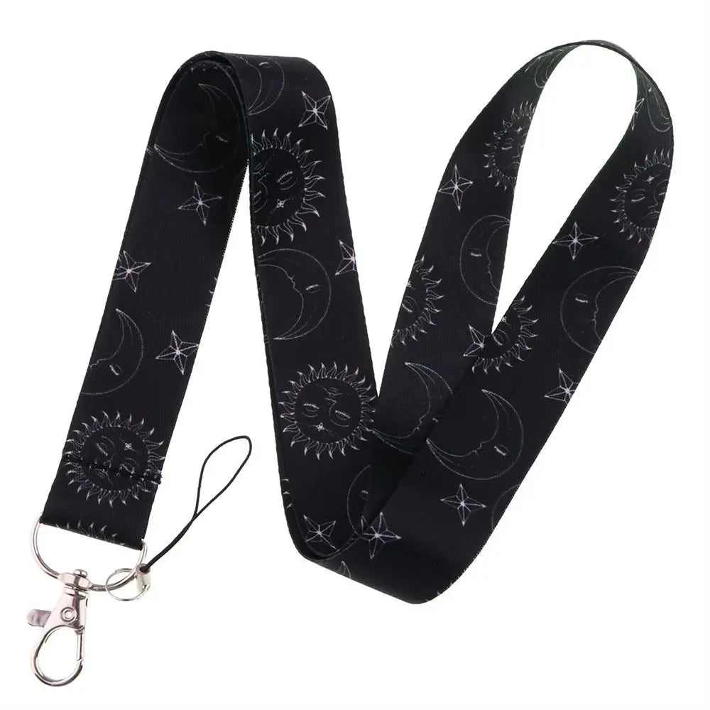 Vintage Office Supply Keyrings Card Holder Sun and Moon Phone Lanyard ID Card Holder Hanging Rope Badge Holder Phone Neck Strap Peaceful Pleasures Health and Wellness 4