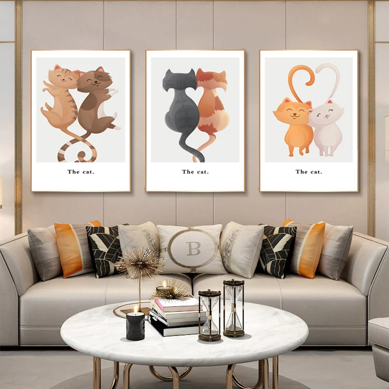 Funny Cute Cat Canvas Wall Art | Unframed Home Decor Poster