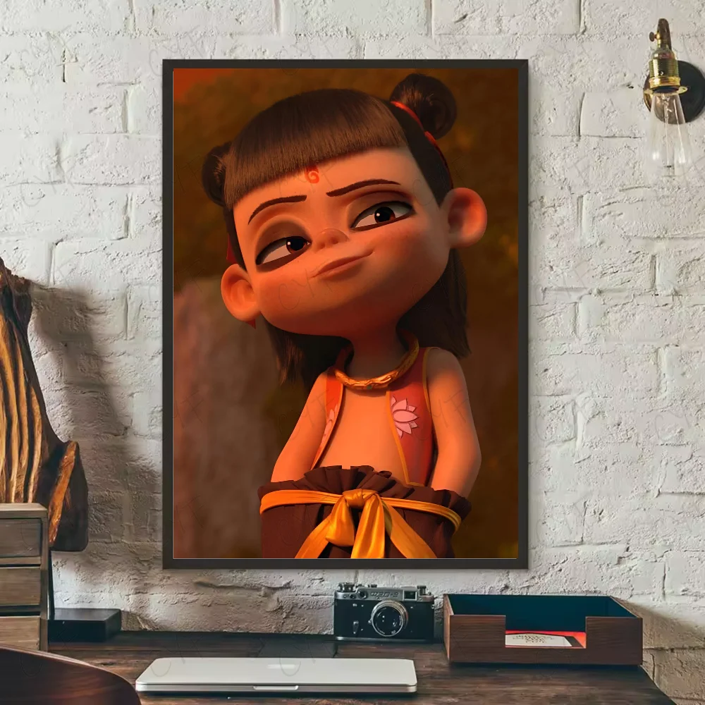 Chinese myth animation Nezha Poster HD art sticky wall waterproof home living room bedroom bar aesthetic decoration Peaceful Pleasures Health and Wellness z2 40X50cmNoframe
