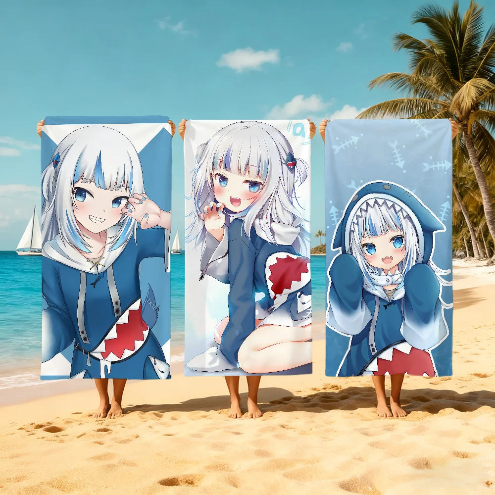 Gawr Gura Hololive Quick-Dry Beach Towel | Soft Microfiber