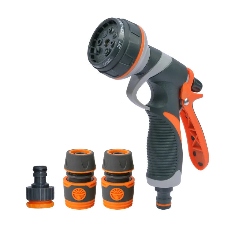 8-Mode High Pressure Garden Spray Gun & Adjustable Hose Nozzle Garden Hose Nozzle Peaceful Pleasures Health and Wellness With connector B