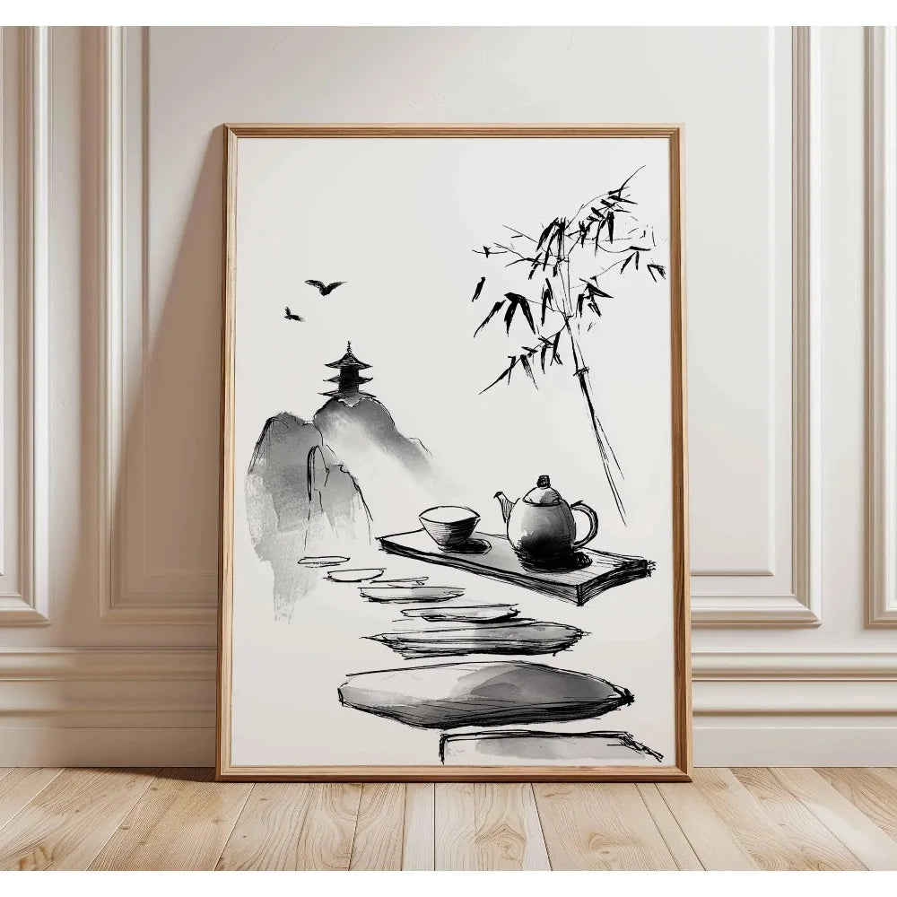 Japanese Tree Canvas Wall Art | Unframed Modern Print Canvas Wall Art Peaceful Pleasures Health and Wellness