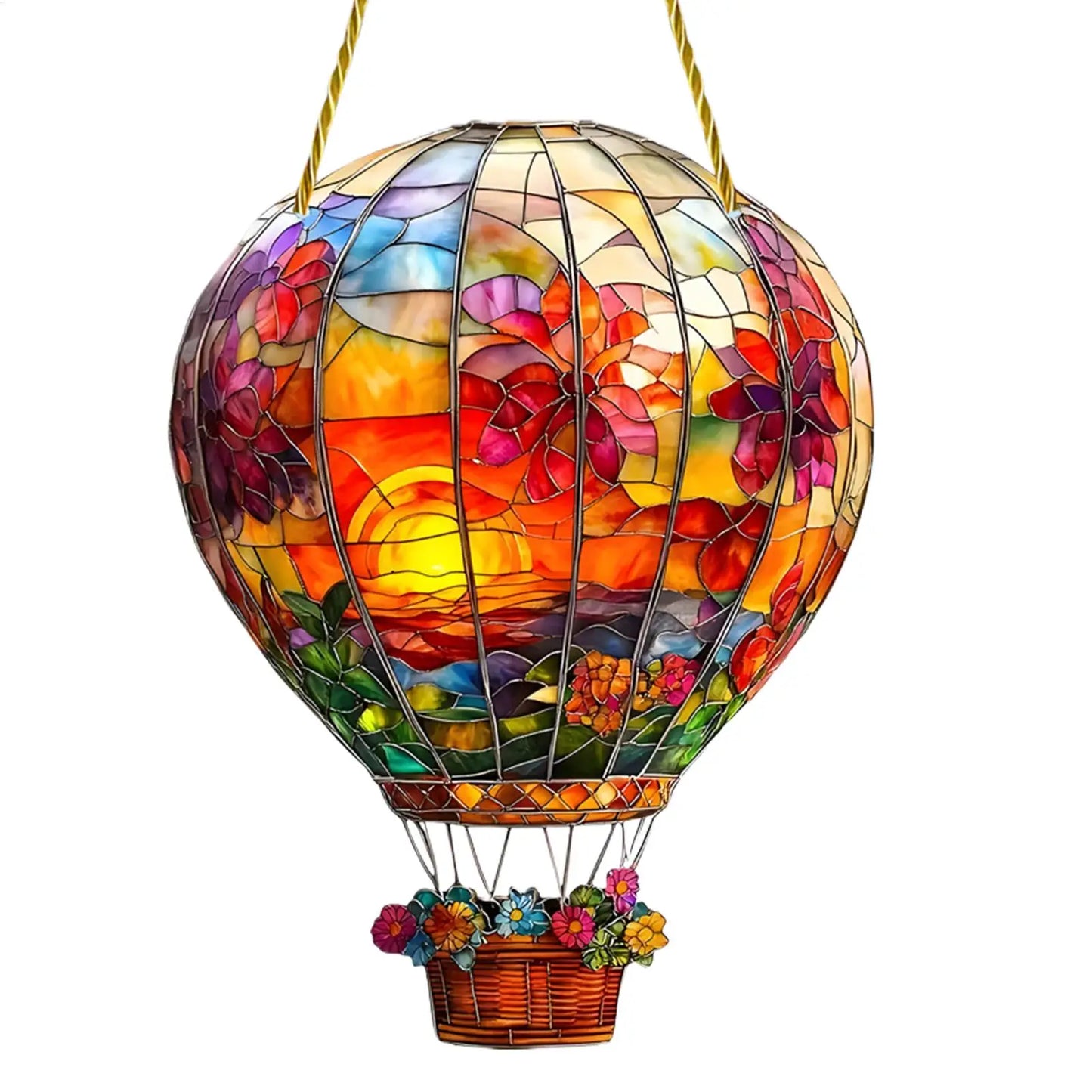 Hot Air Balloon Acrylic Sun Catcher – Colorful Window Decor