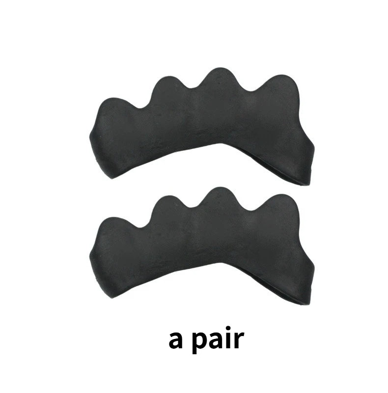 2pcs=1pair Protective Toes Separator Suitable Bunion Corrector Material Soft Gel Straightener Spacers Care Tool Small Easy Carry Peaceful Pleasures Health and Wellness black