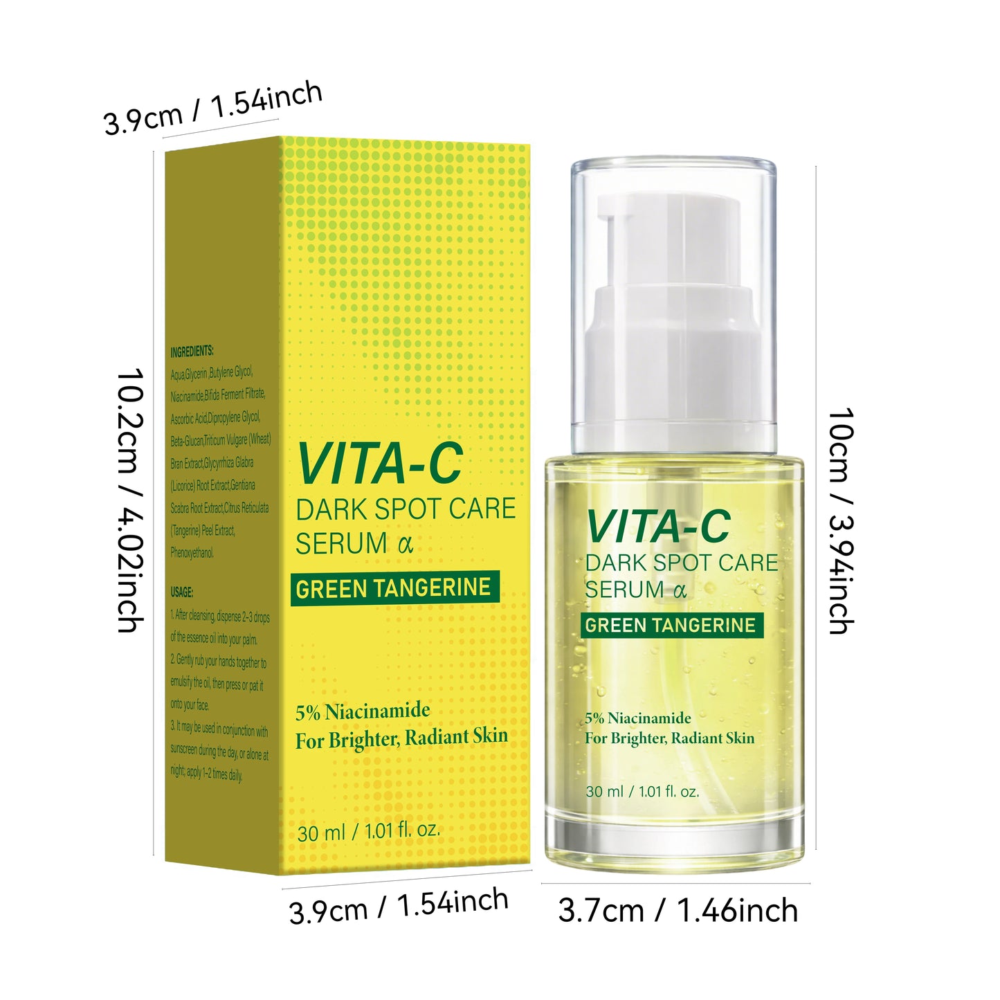 Green Tangerine Vitamin C Serum with Niacinamide, Helps Improve the Dull Skin for Radiant Skin,Korean Skincare, 30ml Peaceful Pleasures Health and Wellness