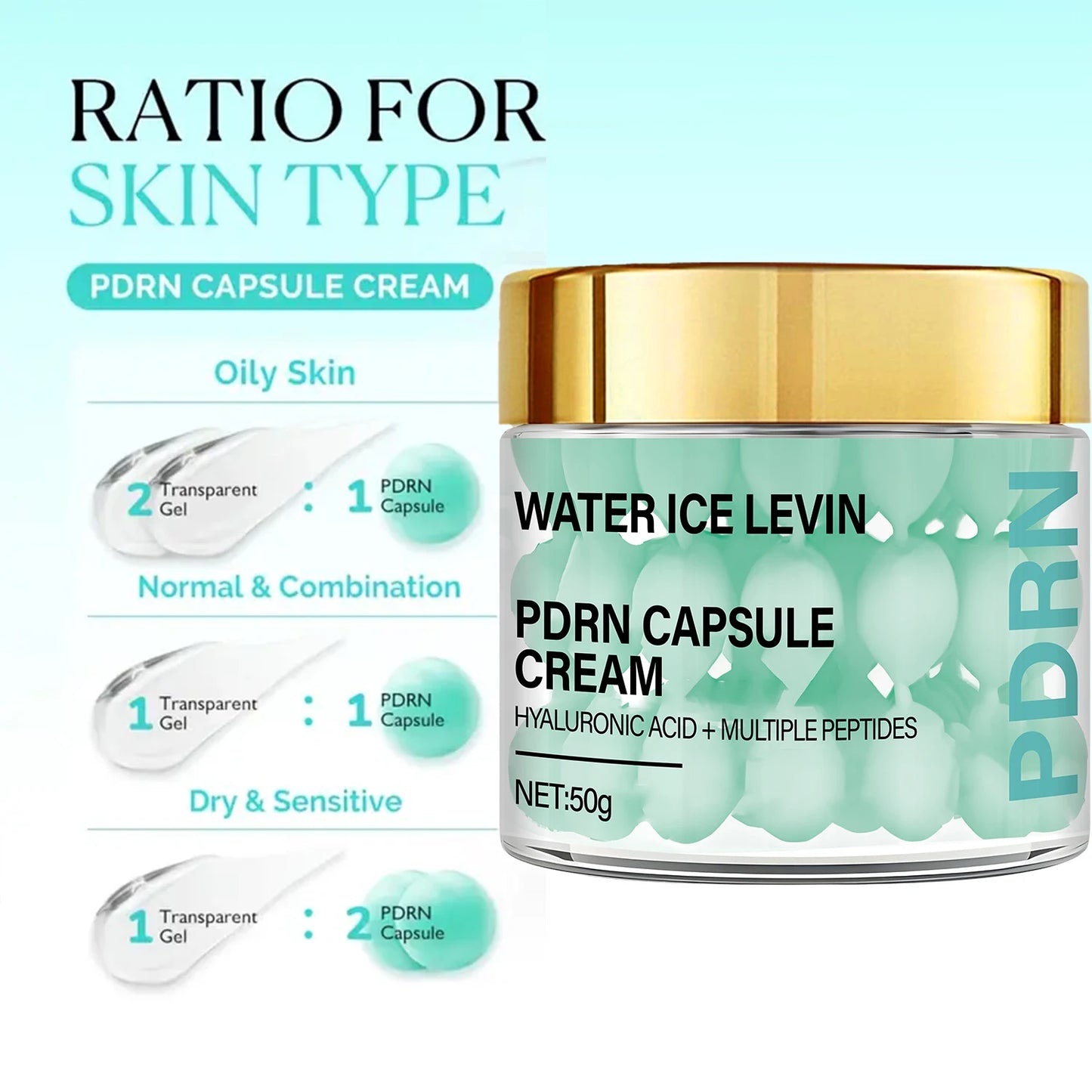 PDRN Capsule Cream – Hyaluronic Acid & Peptides Anti-Aging Anti-Aging Face Cream Peaceful Pleasures Health and Wellness
