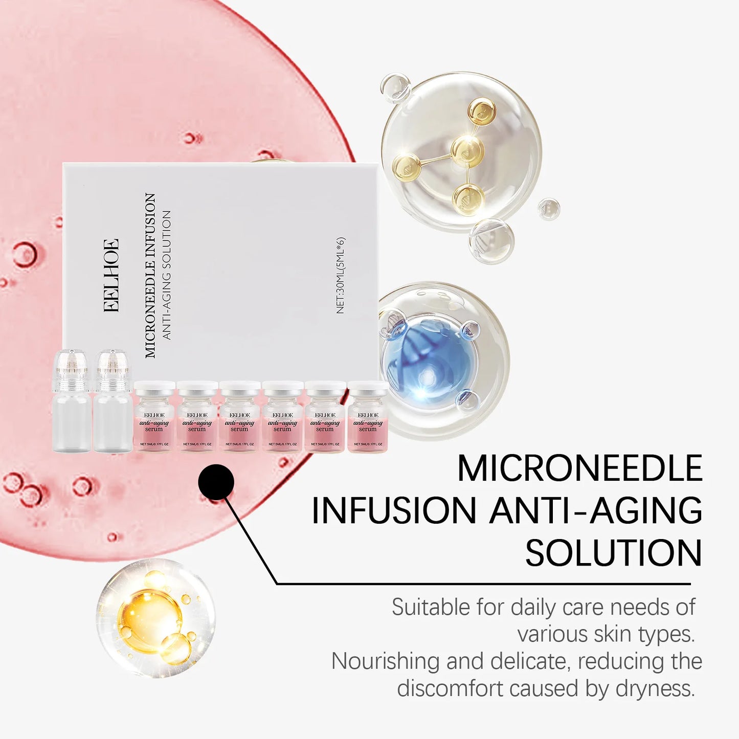 Eelhoe Anti-Aging Firming Serum Kit with Microneedle Roller