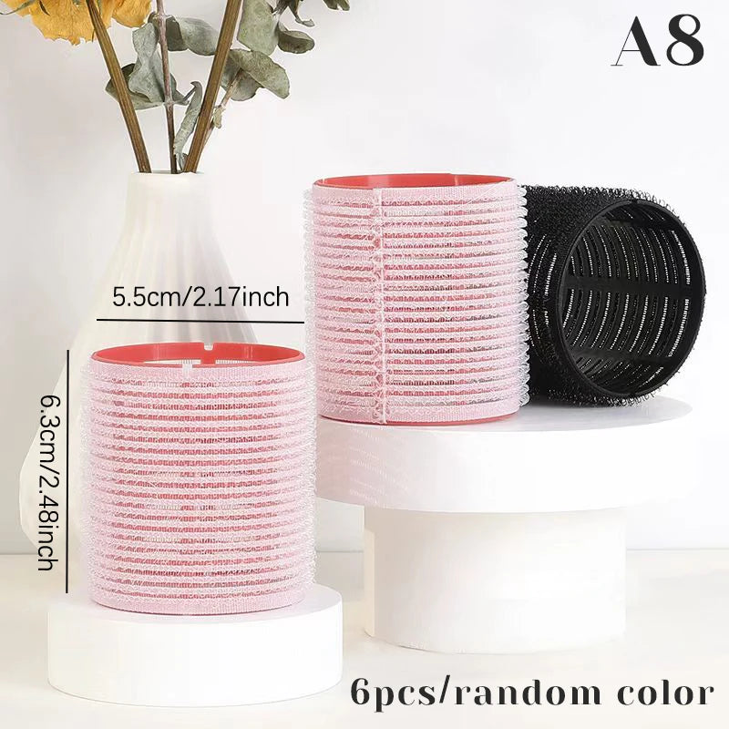 6-Piece Self Grip Heatless Hair Roller Set – Multi-Size Curlers