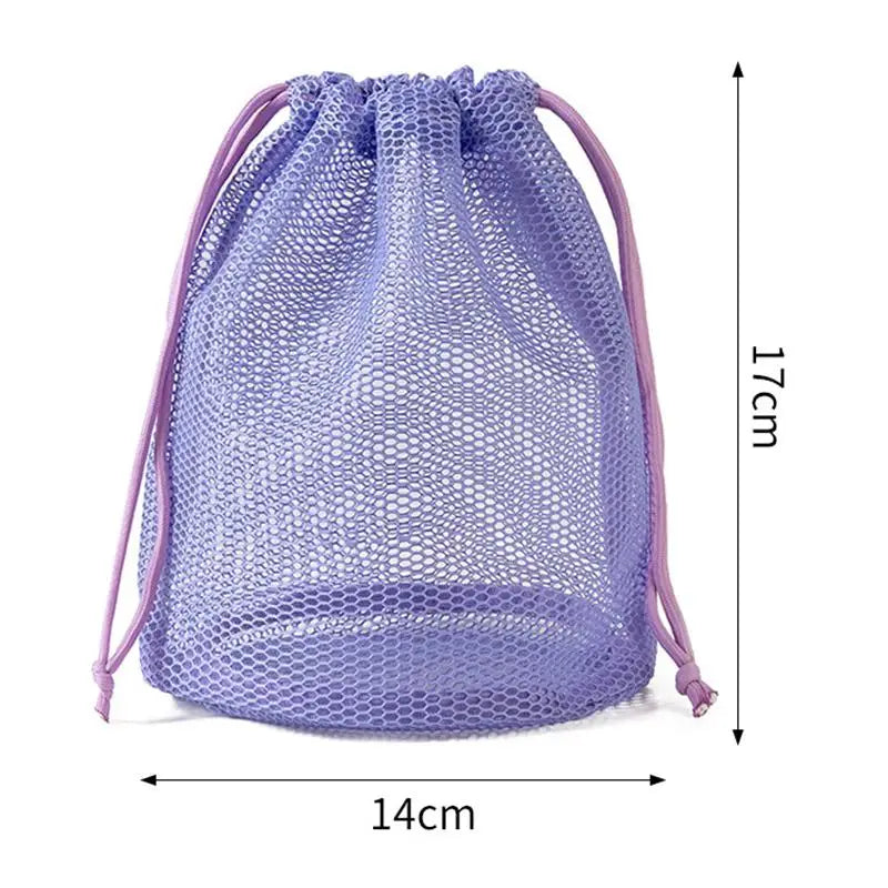 Nylon Mesh Drawstring Pouch – Travel & Cosmetic Organizer