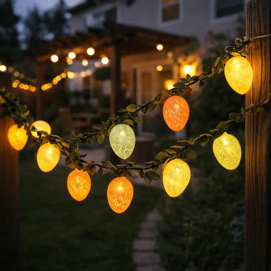 Easter Egg LED Light Garland – 2M Twig Wreath, 10 Lights Easter LED Garland Oasis Select