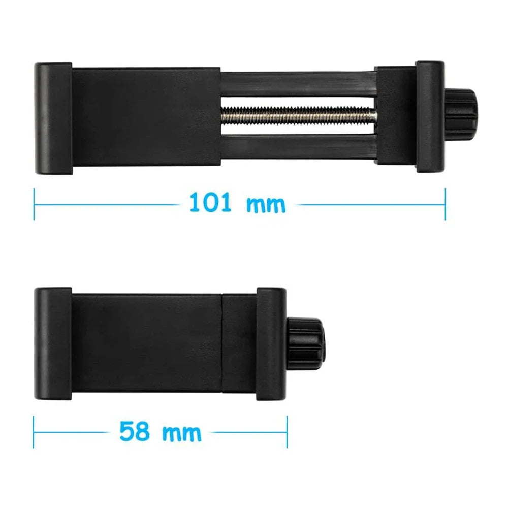 360° Phone Clip Tripod Mount – Universal 1/4" Screw Adapter