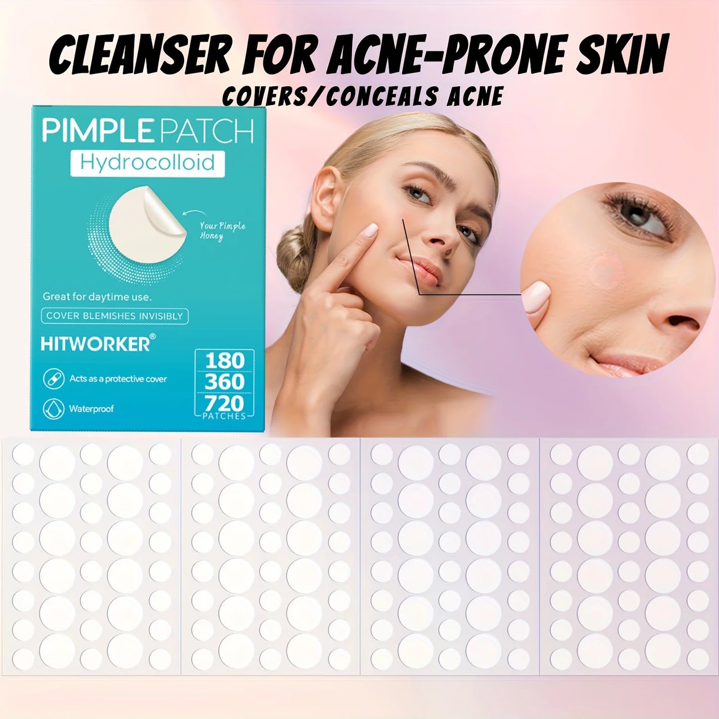 Hydrocolloid Acne Patches – Invisible, Waterproof, All Skin Types