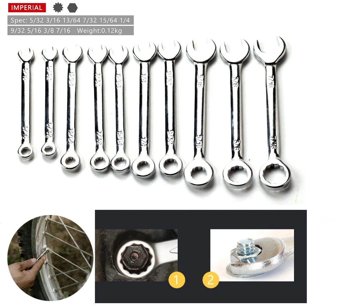 10-Piece Mini Spanner Wrench Set 4–11mm | British & Metric Peaceful Pleasures Health and Wellness
