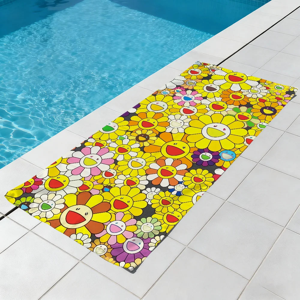 Murakami Art Quick-Dry Beach Towel | Soft Pool & Travel Towel Quick-Dry Beach Towel Peaceful Pleasures Health and Wellness
