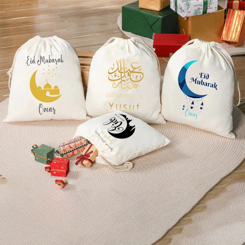 Personalised Eid Mubarak Gift Bag | Moon Stars Ramadan Sack