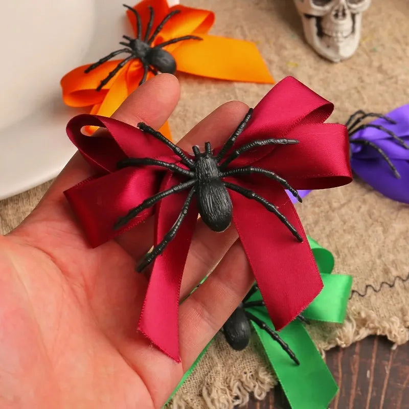 Halloween Spider Bow Hair Clips | Party Cosplay Gift (1–6 Pcs)