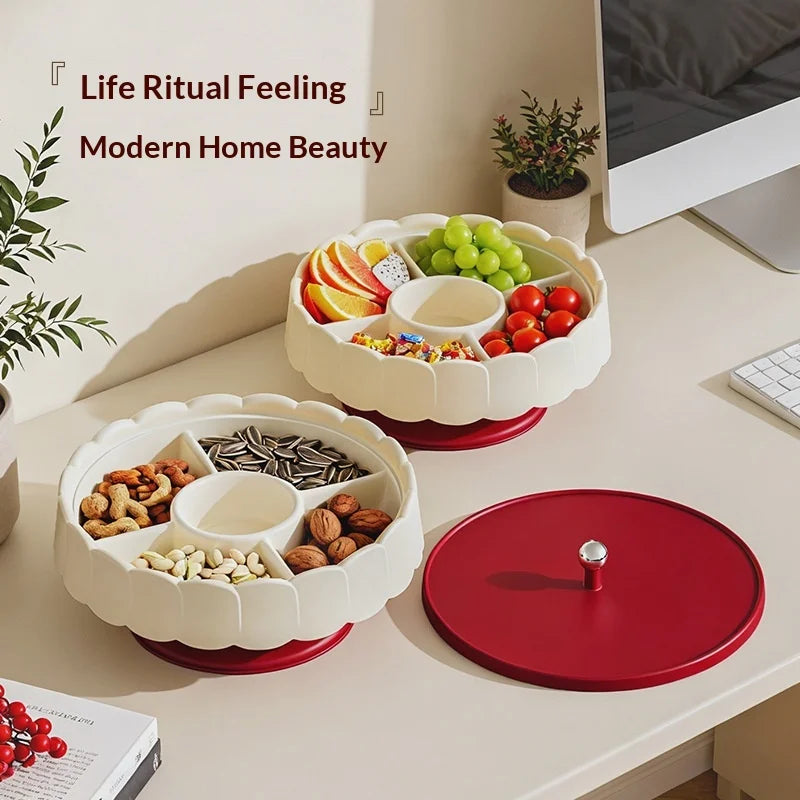 Amazing Creative Multifunctional Large Capacity Divided Snack Holder for Home Living Room Nuts Dried Fruits Desktop Storage Box Peaceful Pleasures Health and Wellness