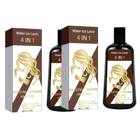 4-in-1 Chestnut Brown Hair Dye Shampoo – Instant Gray Coverage