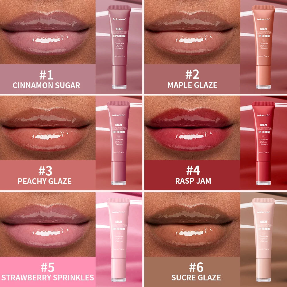 6 Colors Lip Gloss Glowy Balm Tinted Lip Moisturizer Repairing Nourishing Lip Tint Glow Liquid Lip Gel Hydrating Lips Care Peaceful Pleasures Health and Wellness