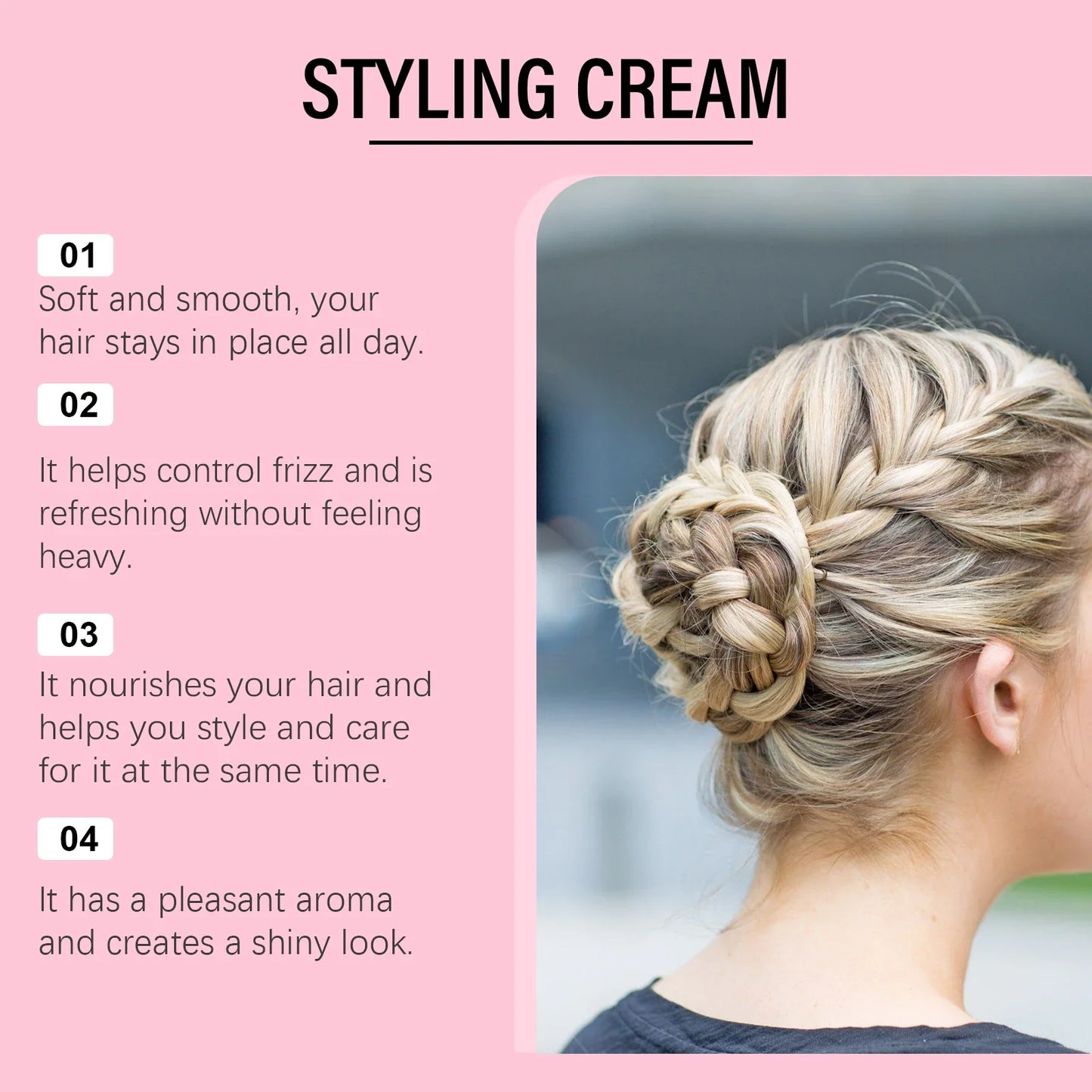 HOEGOA 3-in-1 Hair Styling Cream – Frizz Control & Volume