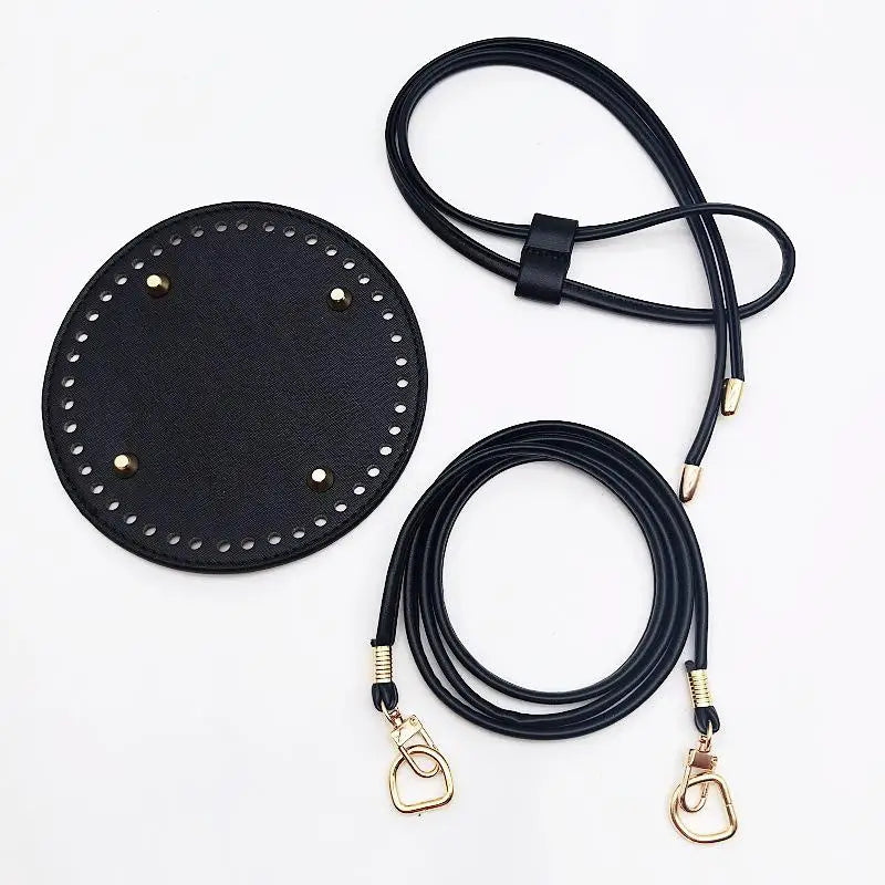 PU Leather Bucket Bag Base DIY Kit – Strap & Drawstring Set