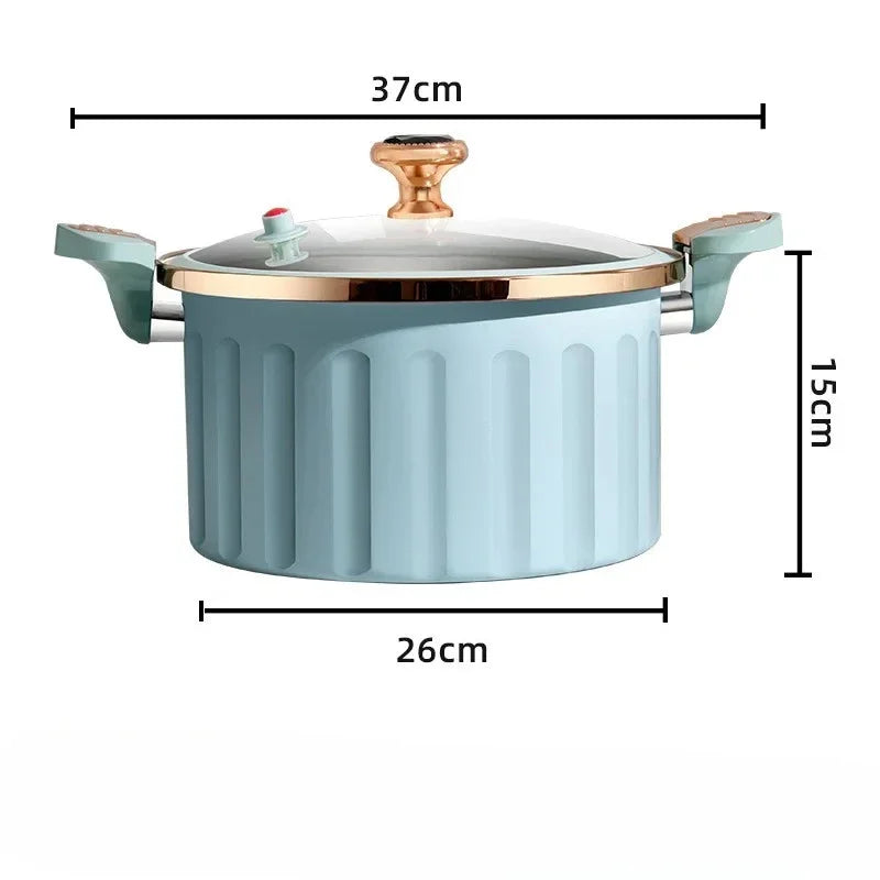 Micro Pressure Cooker Household Large Capacity cooking Pot with Double Ear Non-stick Multi-function Soup Pot Pressure Cooking Peaceful Pleasures Health and Wellness
