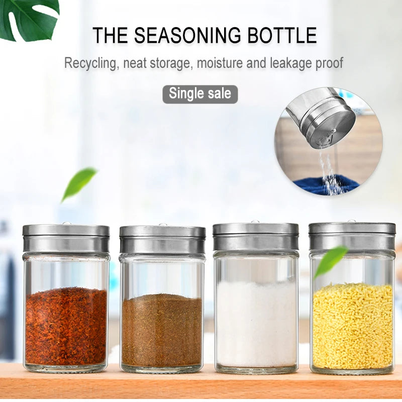 1 Pcs Glass Spice Jars Empty Spice Bottles And Airtight Metal Caps Spice Containers With Aluminum Caps Peaceful Pleasures Health and Wellness