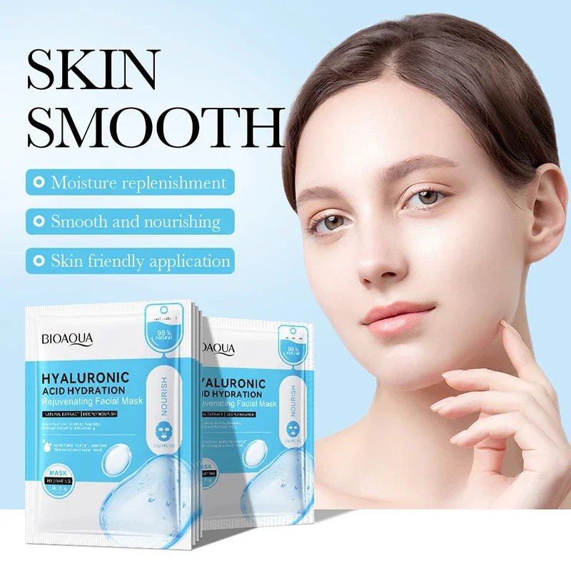 BIOAQUA Hyaluronic Acid Face Sheet Masks 10 Pack – Hydrating