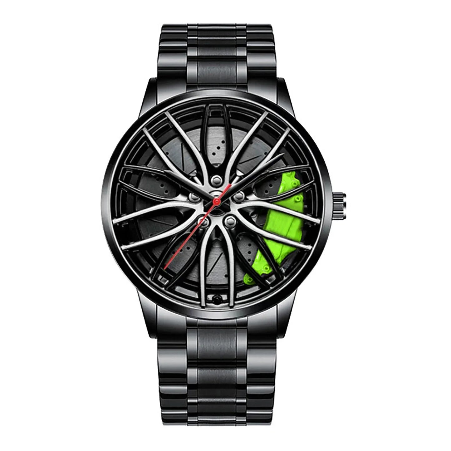 Men's Car Rim Quartz Watch – Leather Strap Round Dial