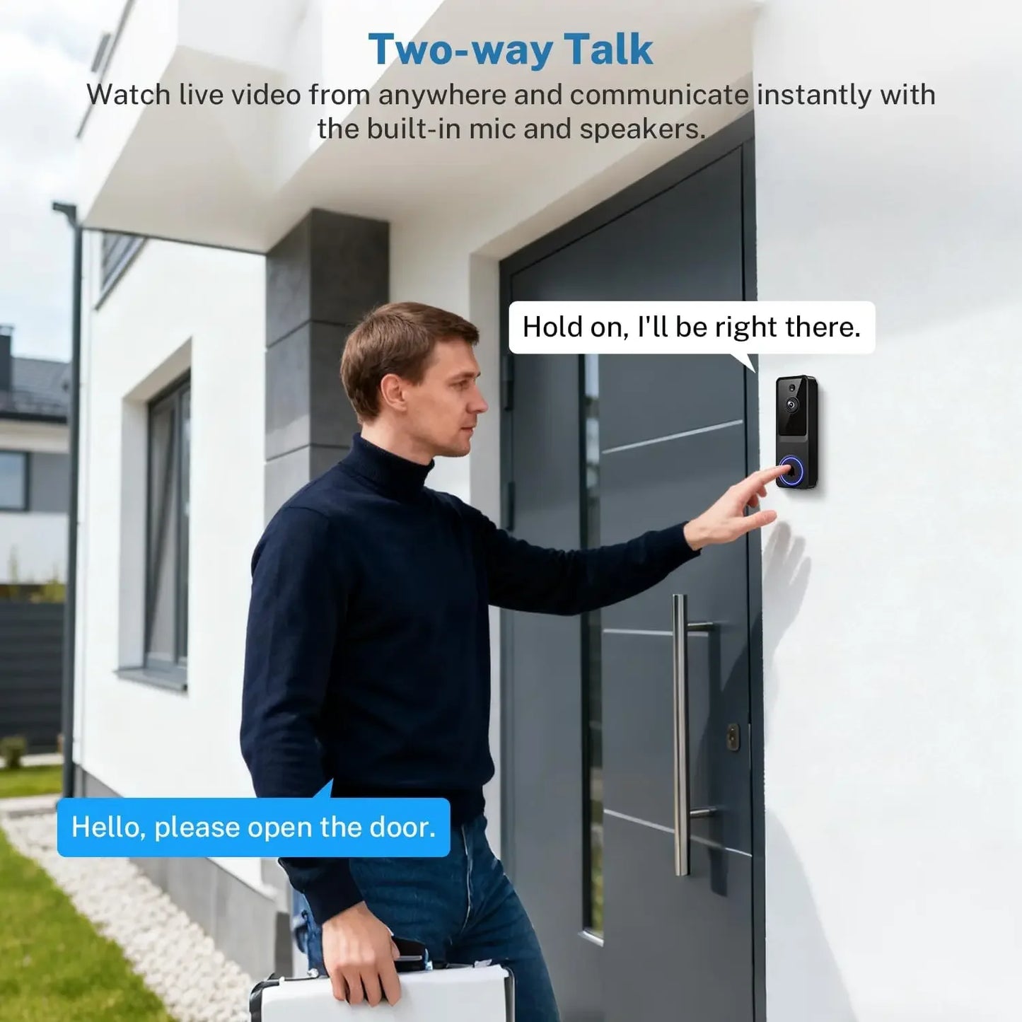 Wireless Doorbell Camera with 1080P HD, Motion Detection, Two-Way Audio, Live View, Night Vision, Cloud Storage Peaceful Pleasures Health and Wellness