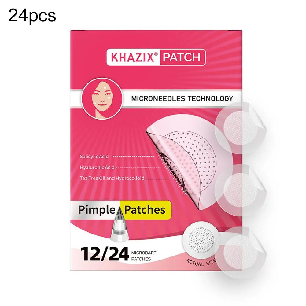 Hydrocolloid Micropoint Pimple Patches – 12/24 Invisible Acne Cover Patches with Micro Needles for Overnight Blemish Care Peaceful Pleasures Health and Wellness H-24pcs