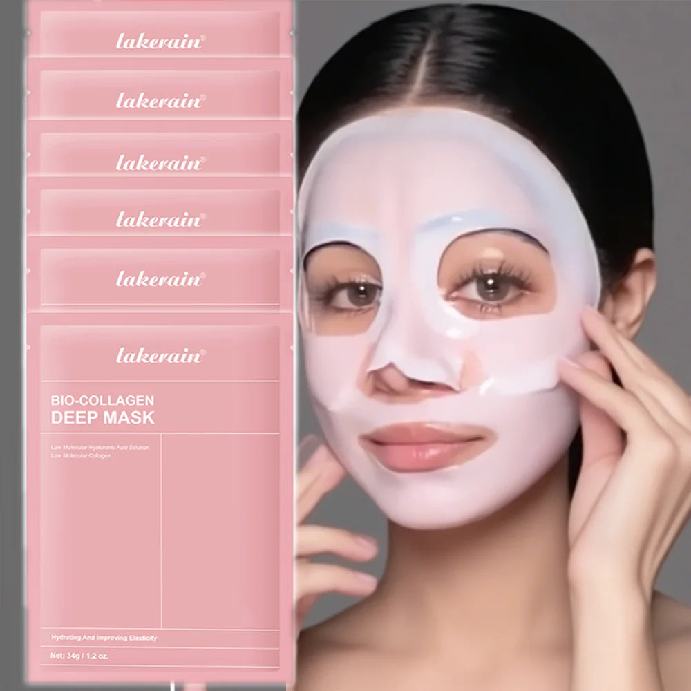 Bio-Collagen Real Deep Mask Supplement Collagen Hydrating Overnight Hydrogel Mask Elasticity Improvement Pore Minimizing Firming Peaceful Pleasures Health and Wellness