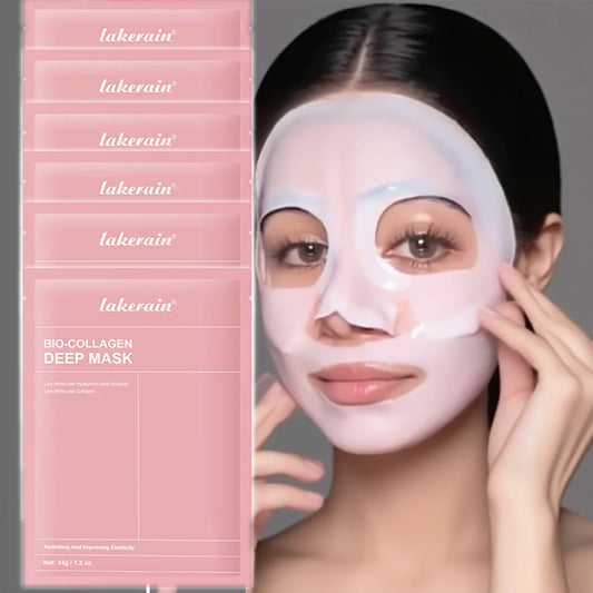 Bio-Collagen Real Deep Mask Supplement Collagen Hydrating Overnight Hydrogel Mask Elasticity Improvement Pore Minimizing Firming Peaceful Pleasures Health and Wellness