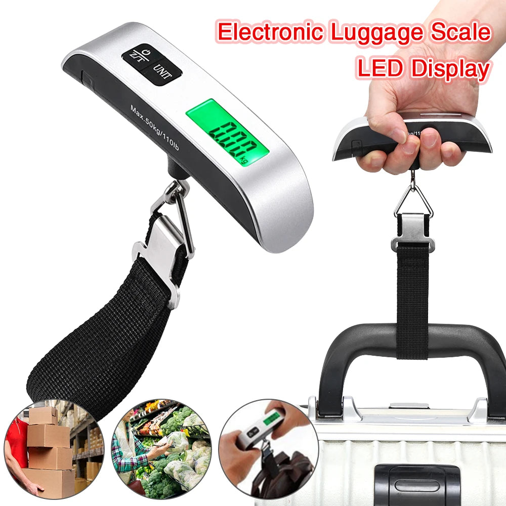Portable Digital Luggage Scale 110lb/50kg LCD Hanging Travel Scale
