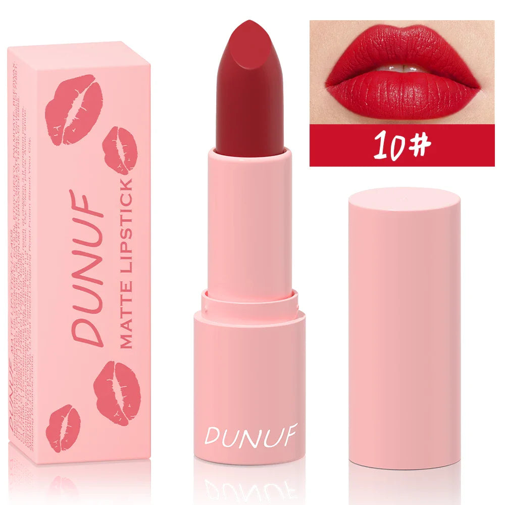 DUNUF Matte Lipstick – 24Hr Waterproof Non-Stick Lip Color