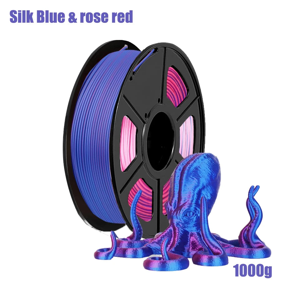 Dual-Color Shiny PLA Filament 1.75mm | 4 Colors, 200g–1kg