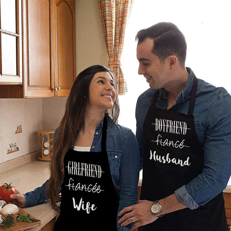 Mr & Mrs Couple Apron Set | Newlyweds Wedding Gift Couple Apron Set Peaceful Pleasures Health and Wellness