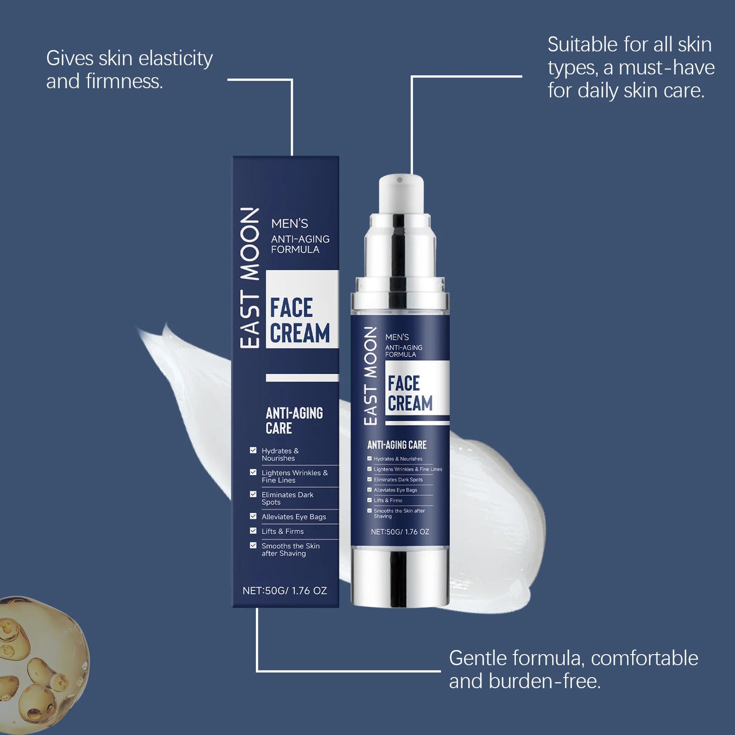 East Moon Men's Anti-Wrinkle Firming Face Cream 50g
