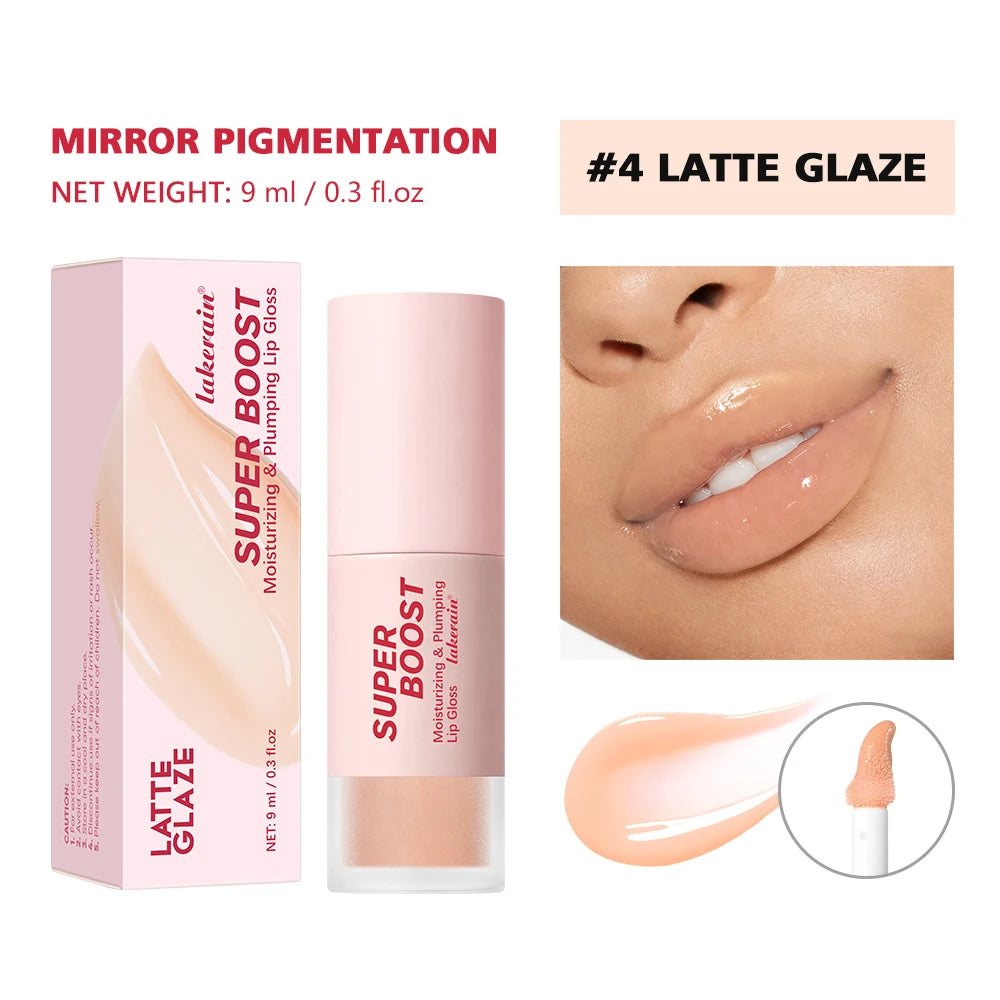 Lakerain Moisturizing Plumping Lip Gloss – Mirror Shine, 9 Shades Lip Gloss Peaceful Pleasures Health and Wellness 4Latte Glaze