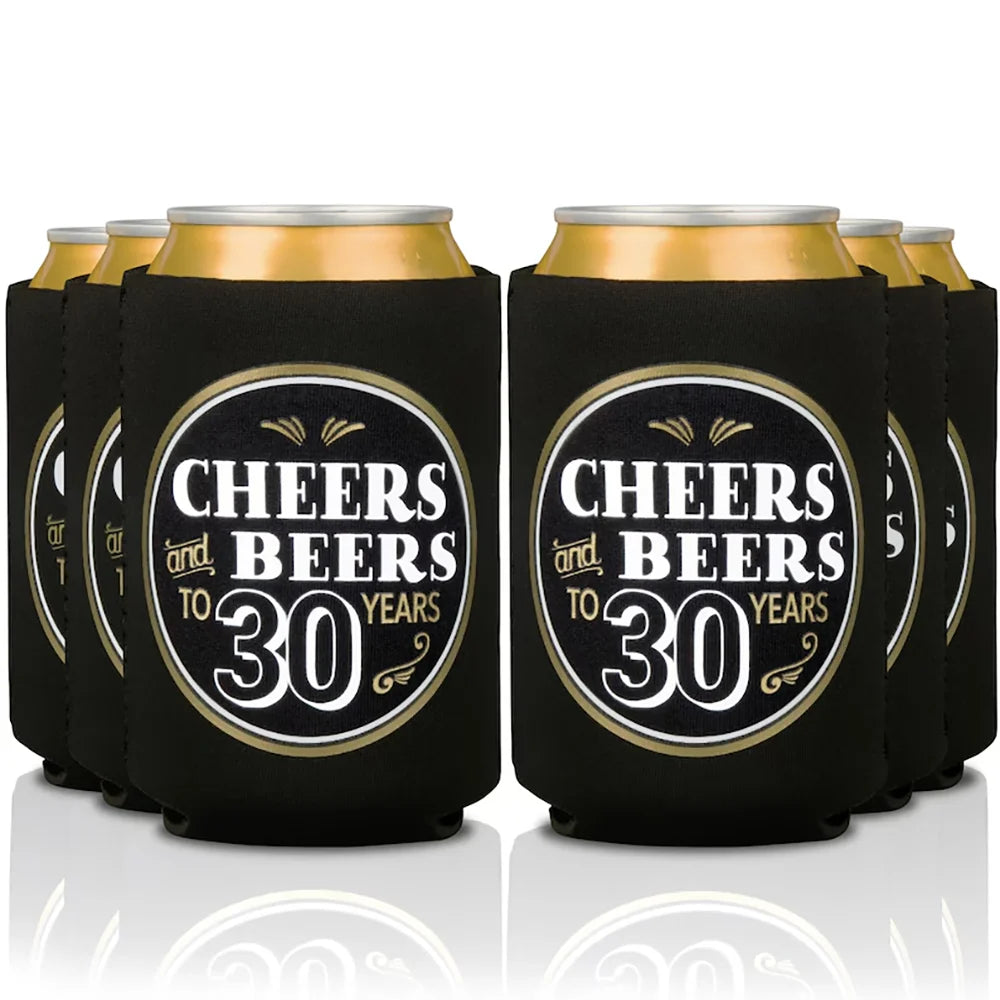 30th Birthday Can Coolers – Cheers & Beers to 30 Years Favors