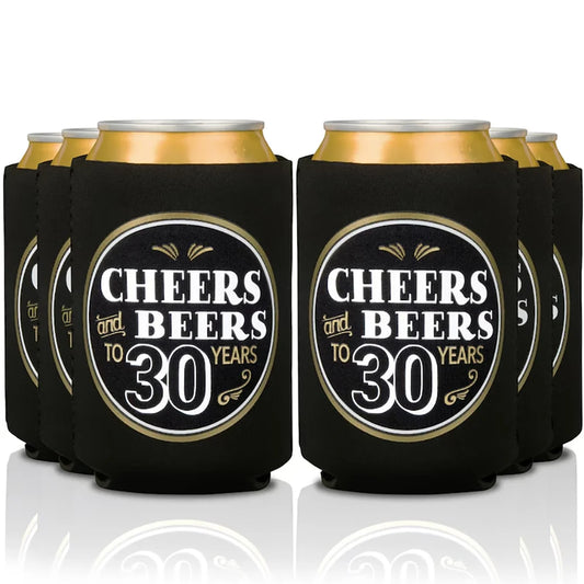 30th Birthday Can Coolers – Cheers & Beers to 30 Years Favors Birthday Party Favors Peaceful Pleasures Health and Wellness