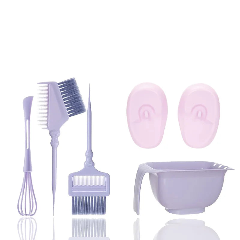 5pcs/set Hair Dye Kit Hair Dye Tools Hairdressing Styling Accessories With Hair Dye Color Mixer Hair Dye Brush Bowl Salon Hair Peaceful Pleasures Health and Wellness Blue