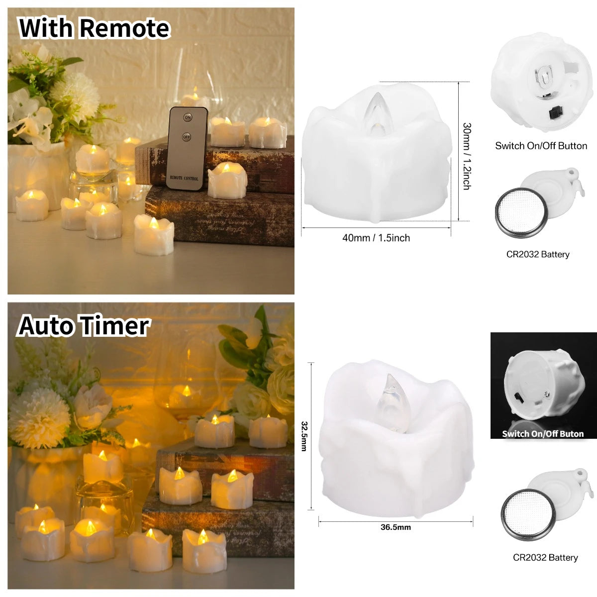 Dripping Wax LED Tea Lights Candles Flickering Flameless LED Tealights Electric Votive Candles for Christmas Wedding Halloween Peaceful Pleasures Health and Wellness
