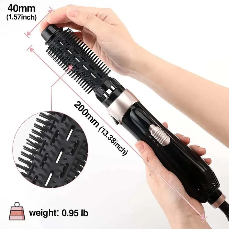 Portable salon hot air hair dryer, brush set, curling iron, comb, interchangeable brush head, automatic curling iron Peaceful Pleasures Health and Wellness