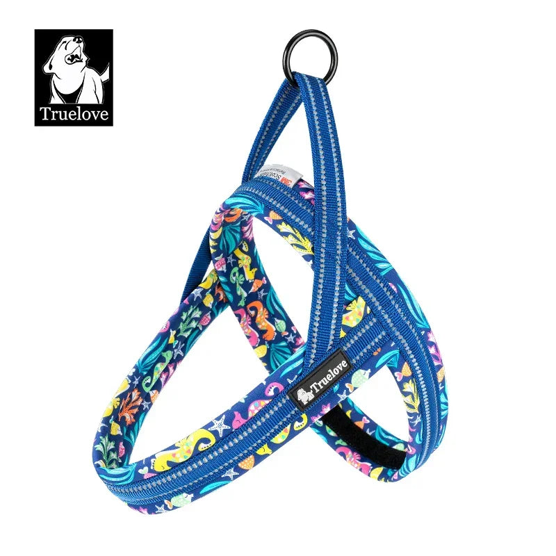 Truelove Floral Printing Mesh Padded Harness for All Breeds Quick Fit Dog Vest Harness Small Medium Large Dogs Outdoor TLH58122 Peaceful Pleasures Health and Wellness Blue Atoll XXXS China Mainland