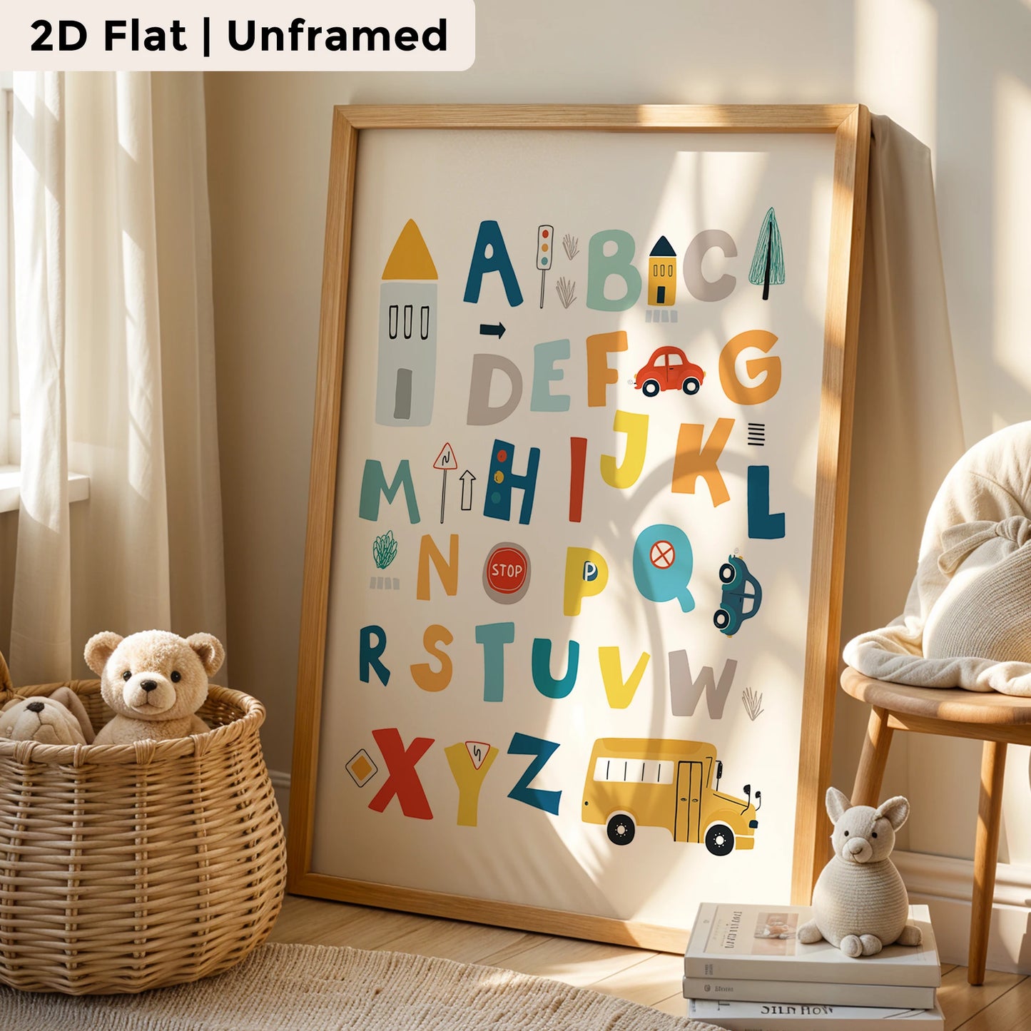 3-Piece Cartoon Educational Canvas Wall Art | Kids Room Decor