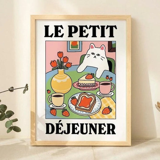 White Cat Canvas Wall Art Print | Kids & Living Room Decor Canvas Wall Art Peaceful Pleasures Health and Wellness G3093 30x40cm No Frame