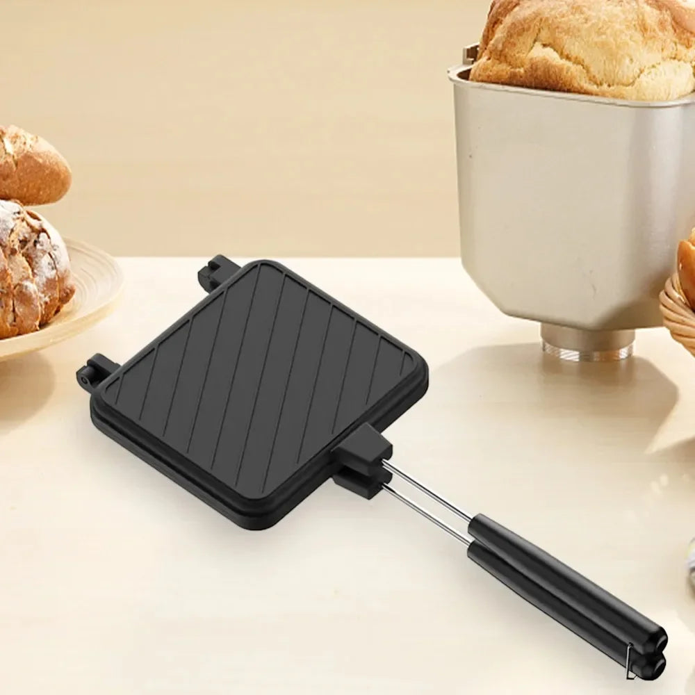 Double-Sided Non-Stick Sandwich Baking Pan – Aluminum Griddle for Pancakes, Omelets, Camping & BBQ